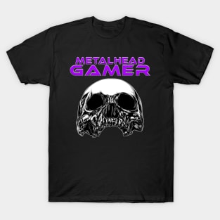 Metalhead Gamer Front Skull Purple T-Shirt